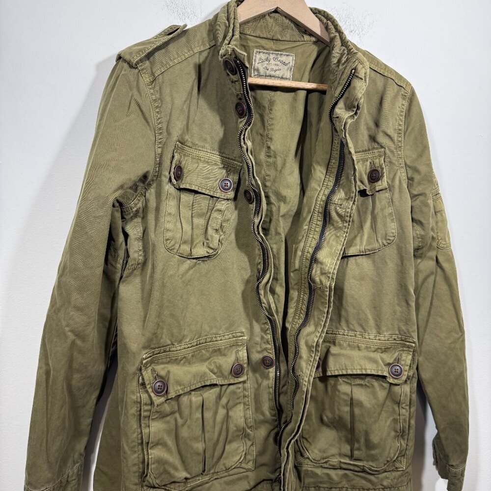 Lucky Brand Womens Utility Chore Barn Coat Jacket Size M khaki Green - Picture 2 of 8